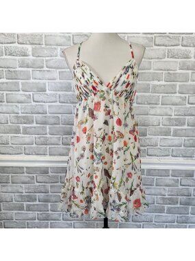 Ieena for Mac Duggal Butterfly Pleated Chiffon Mini Dress 0 Butterflycore Whimsi